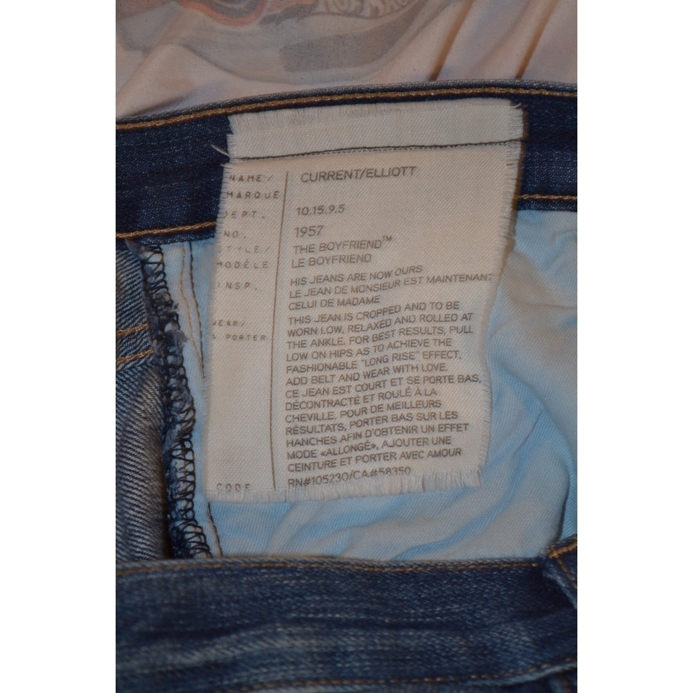 Current / Elliott 1957 The Boyfriend Blue Jeans, Distressed Style, Size 23 - Picture 8 of 9